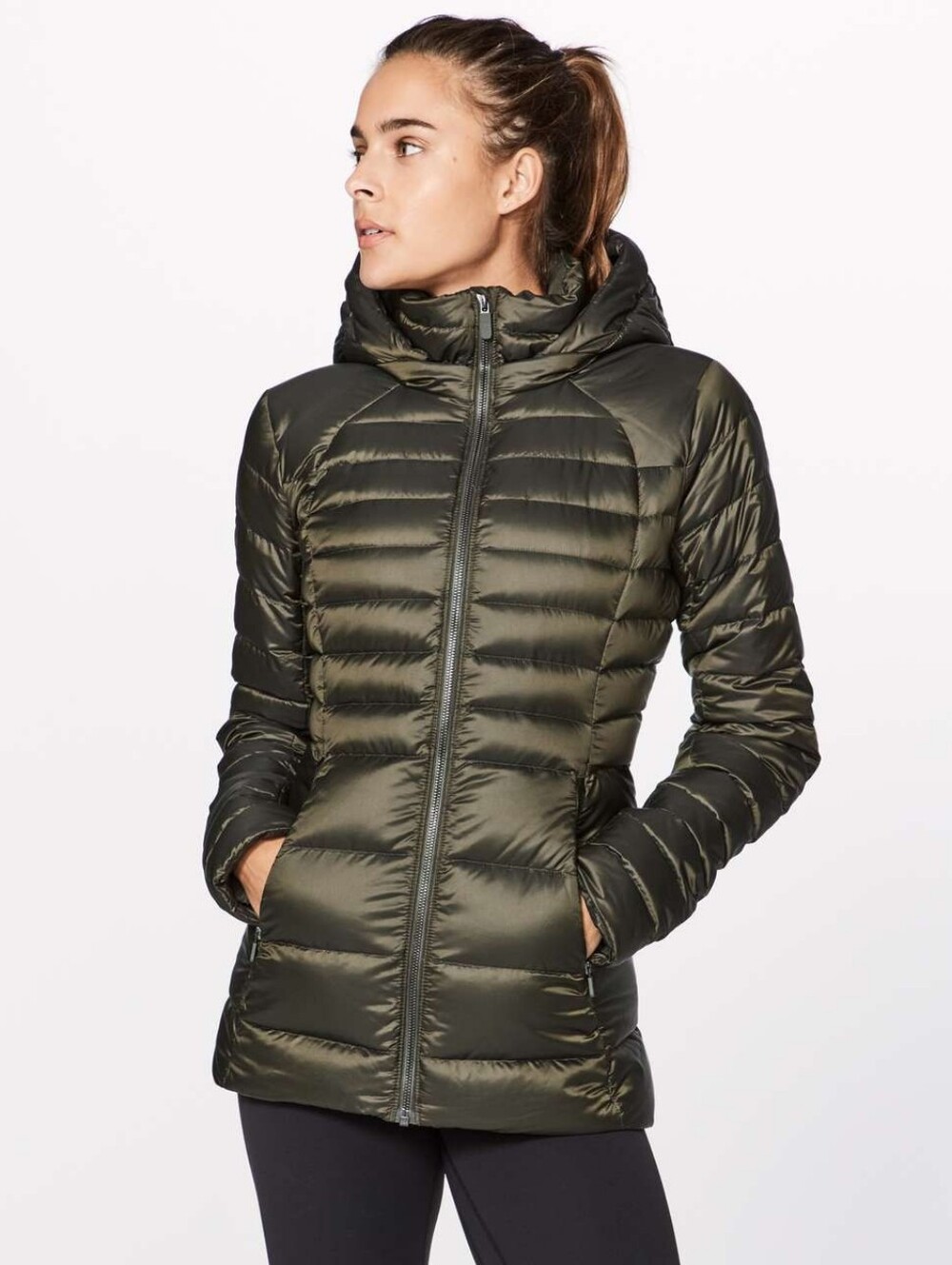 Lululemon Down For It Jacket Dark Olive size 8 in VGUC
